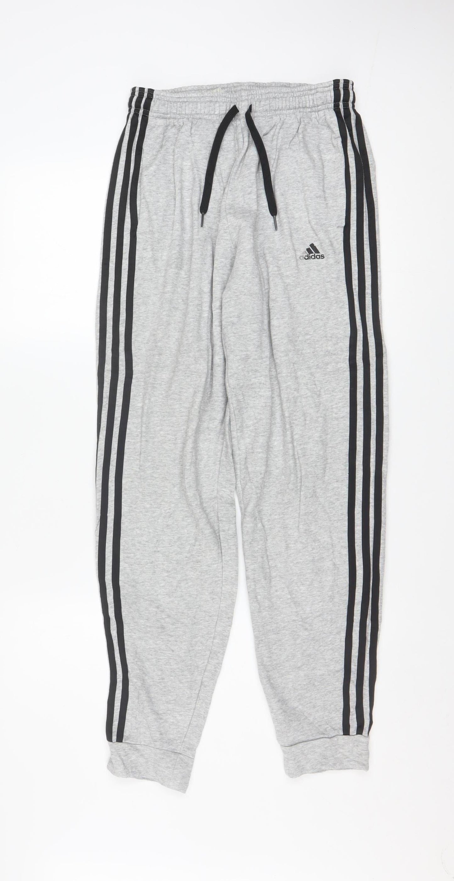 Adidas Boys Grey 13-14 Years Track Pants with Side Stripes & Drawstring Waist