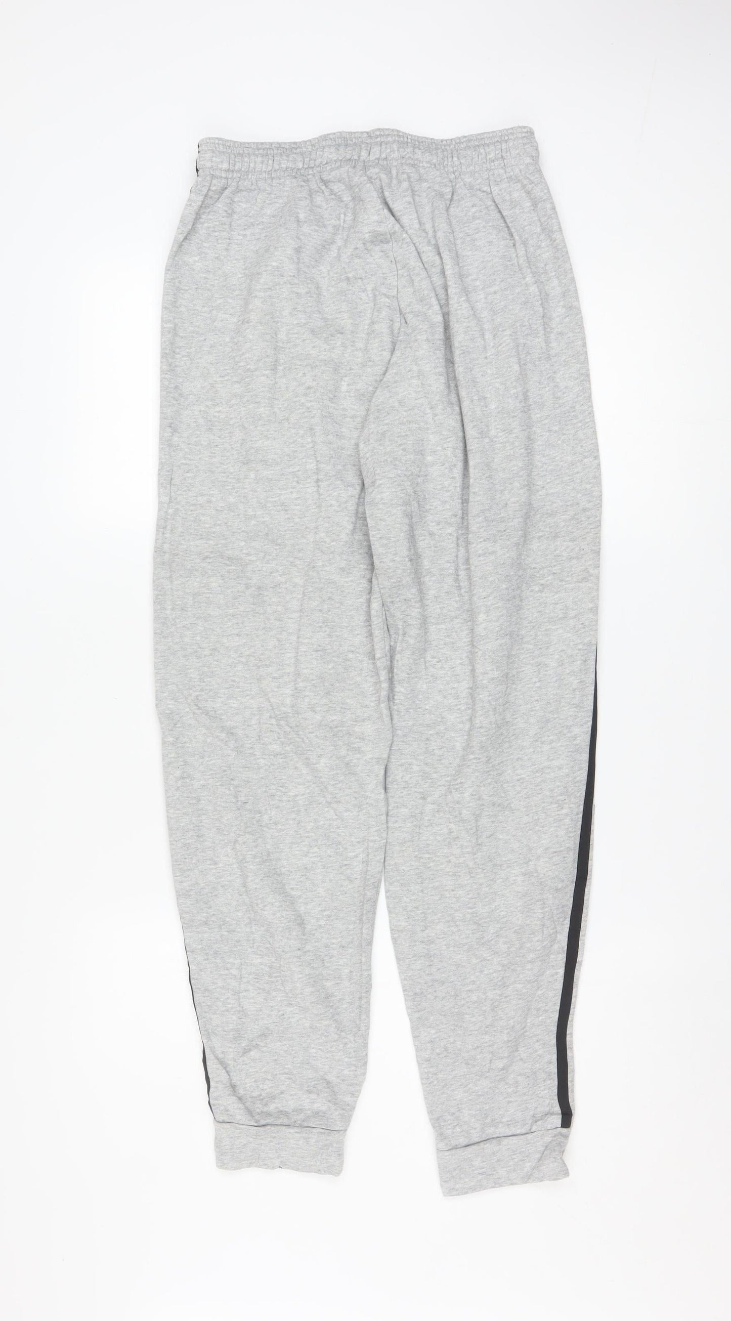 Adidas Boys Grey 13-14 Years Track Pants with Side Stripes & Drawstring Waist