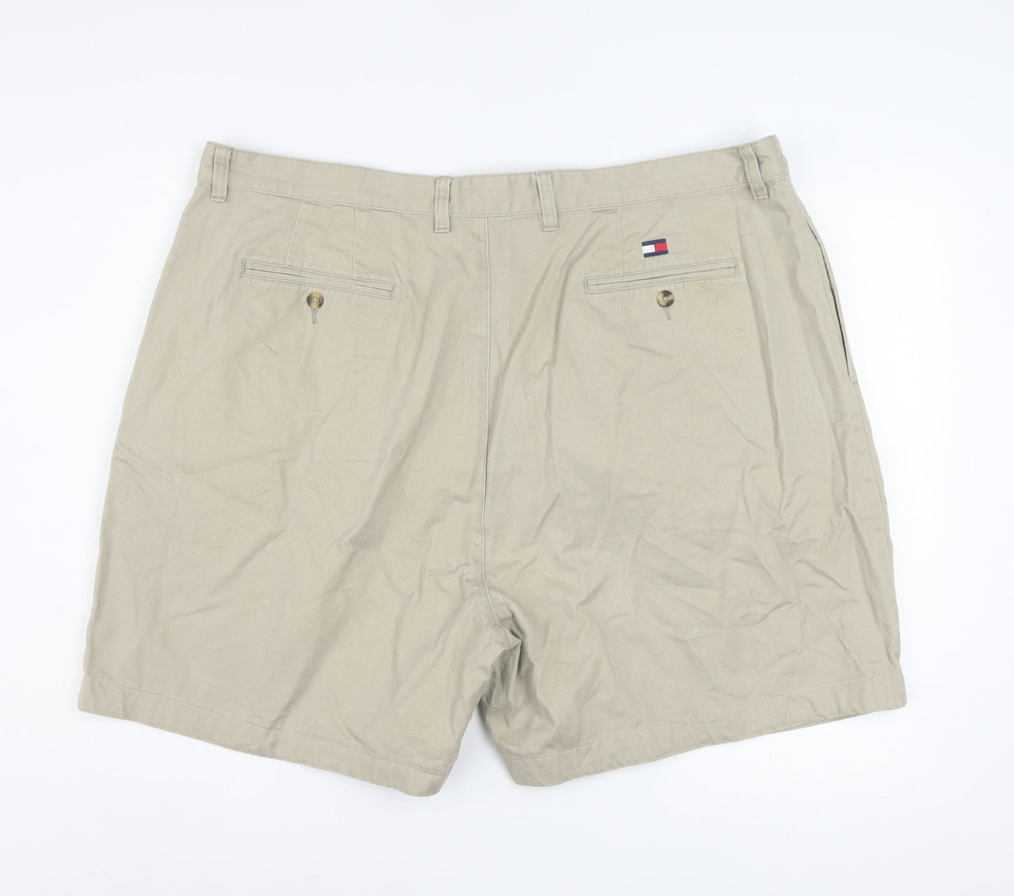 Tommy Hilfiger Men’s Beige Chino Shorts Size 44 Pleated Cotton