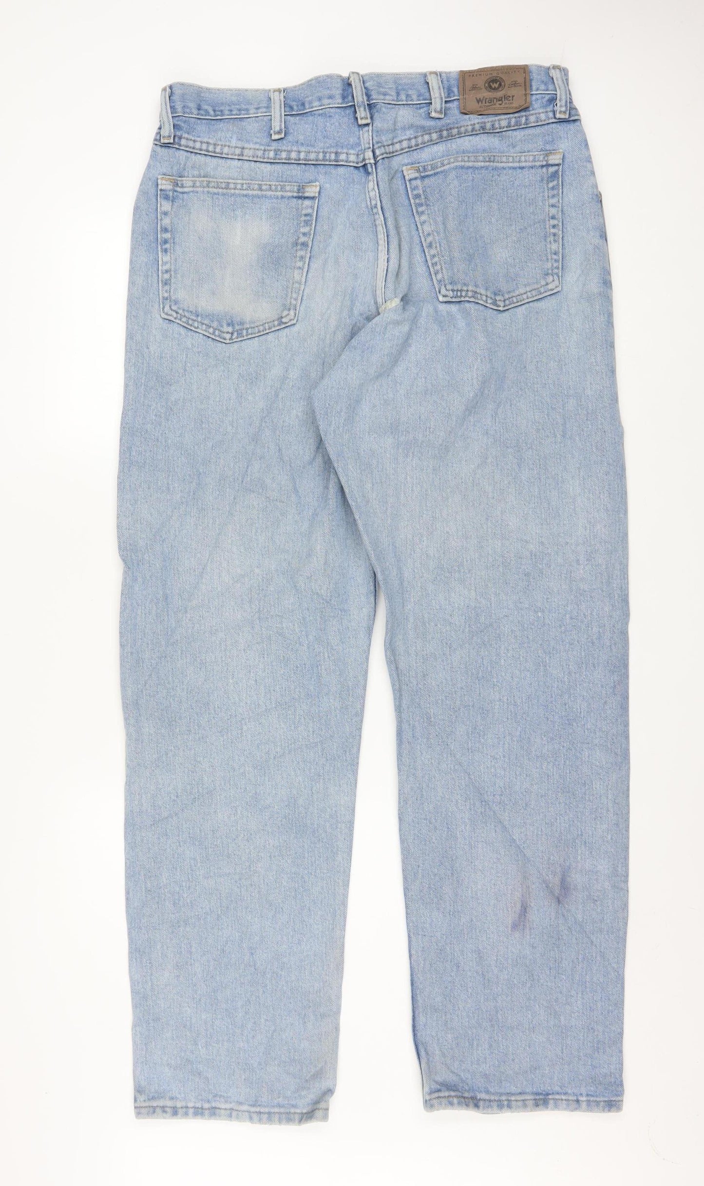 Wrangler Men's Blue Straight Leg Denim Jeans 32W x 32L Classic Fit