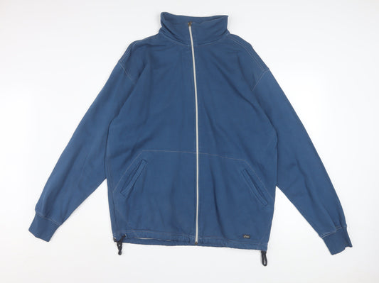 Asics Men's Blue XL Track Jacket Cotton Full Zip Activewear