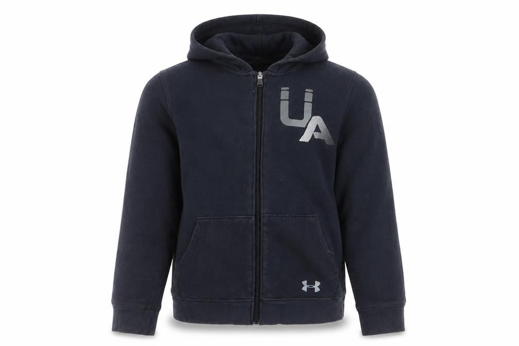 Under Armour Boys Black Full Zip Hoodie YLG 13-14 Years ColdGear Fleece