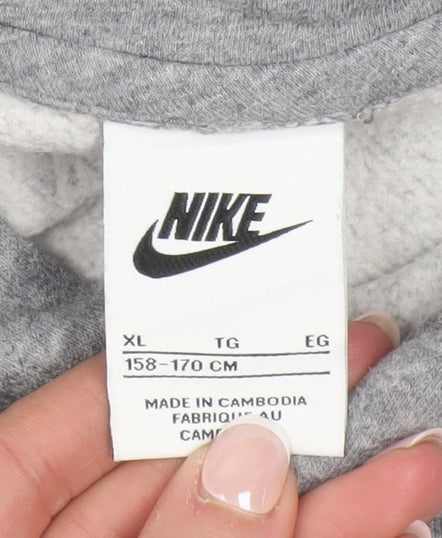 Nike Boys Grey XL Pullover Hoodie Sweatshirt Cotton Blend