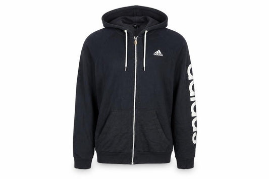 Adidas Mens Black Full Zip Hoodie Size M Sports Logo Sweatshirt