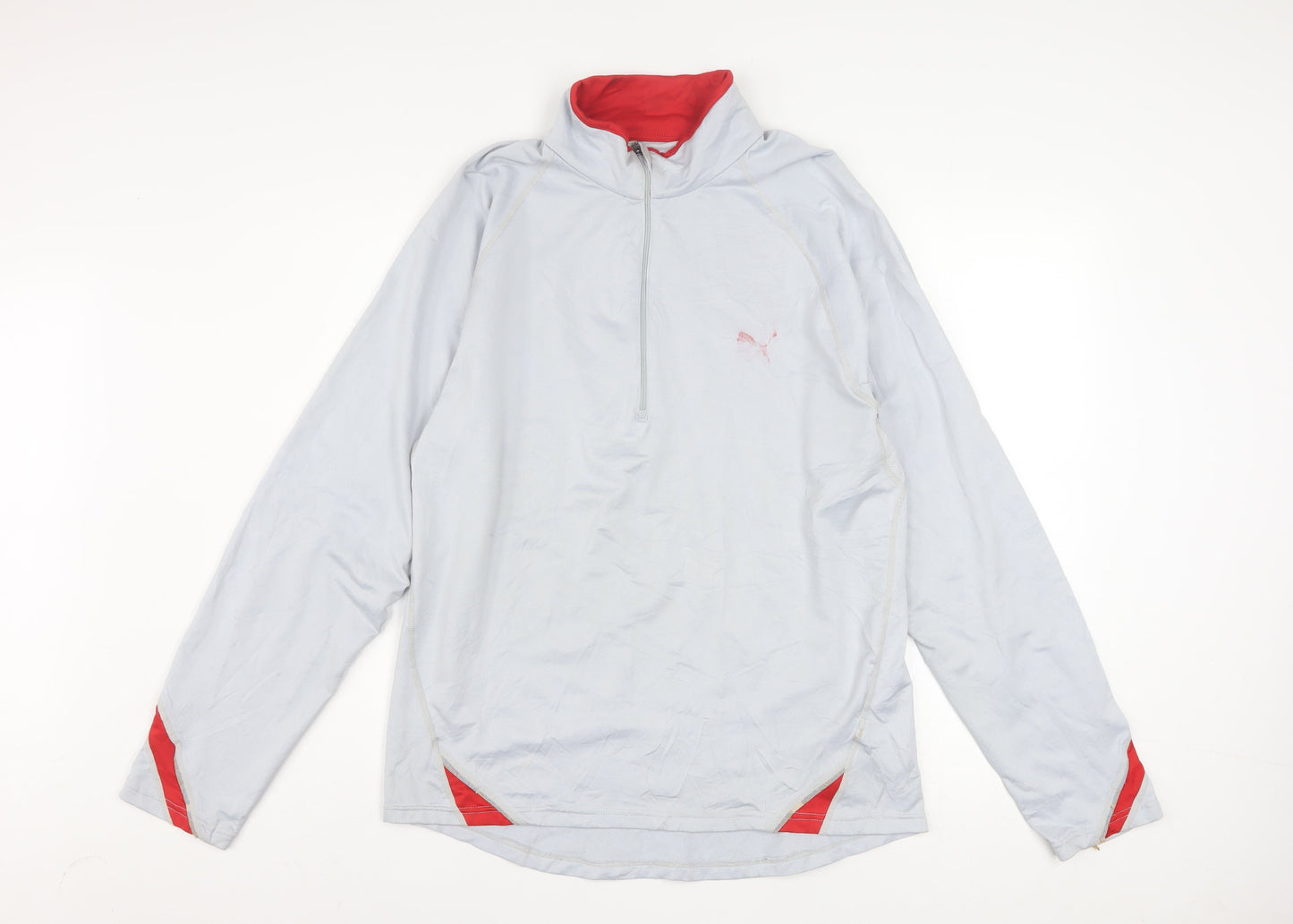 Puma Men’s Grey 1/4 Zip Running Sweatshirt Size L