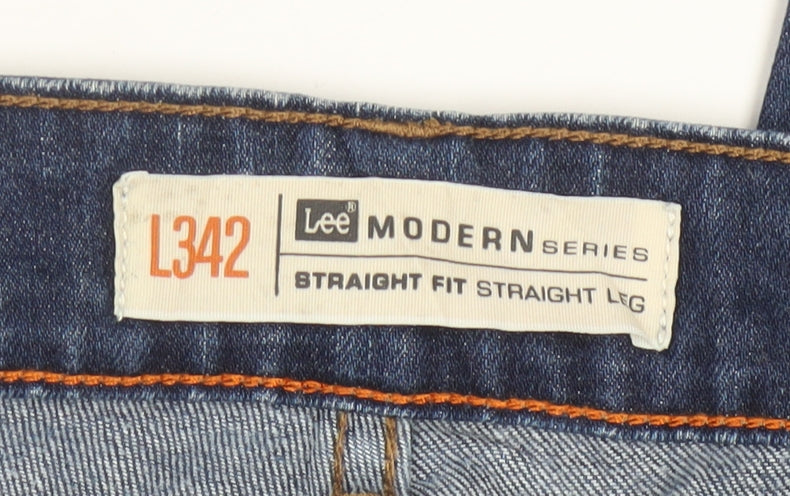 Lee Men's Blue Straight Fit Stretch Denim Jeans 34x30
