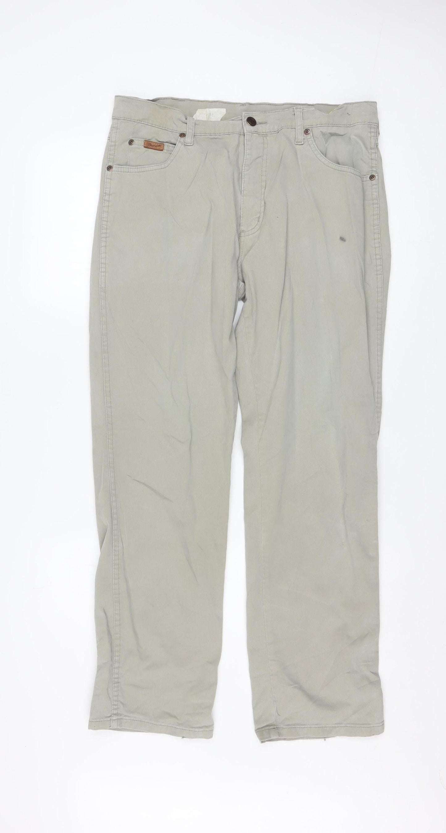 Wrangler Men's Beige Texas Chino Trousers W34 L30 Cotton Stretch
