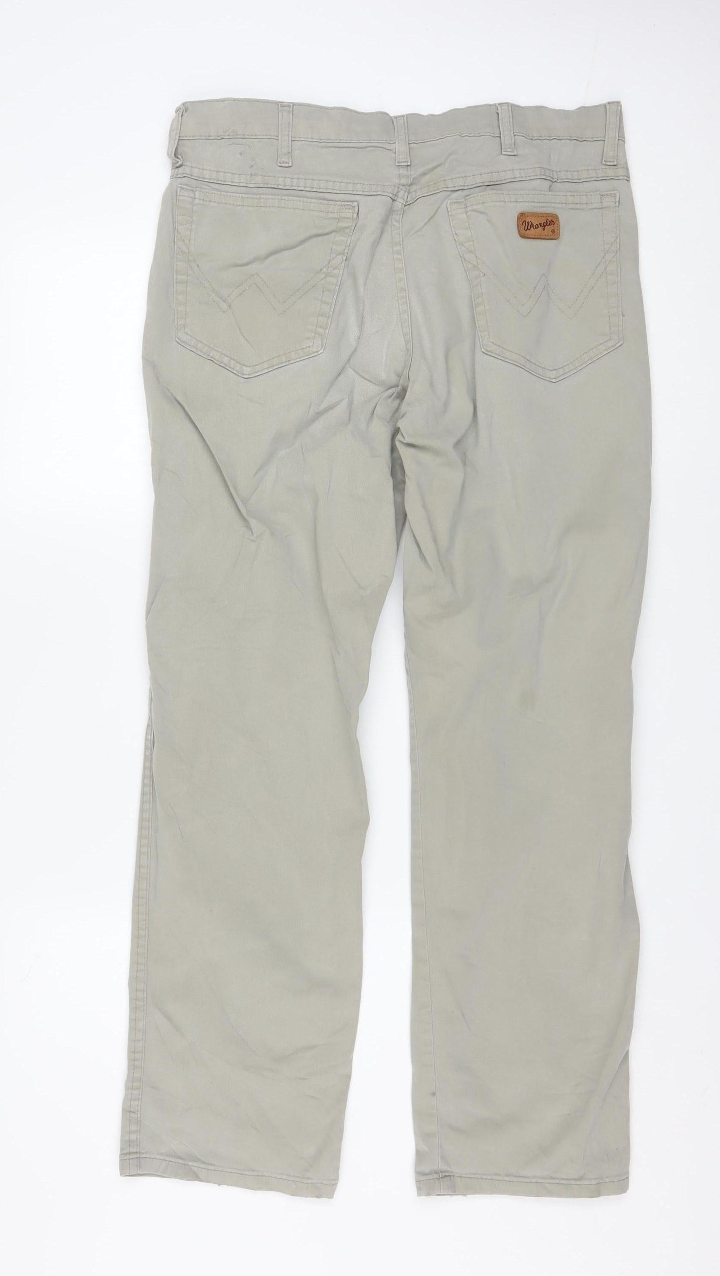 Wrangler Men's Beige Texas Chino Trousers W34 L30 Cotton Stretch