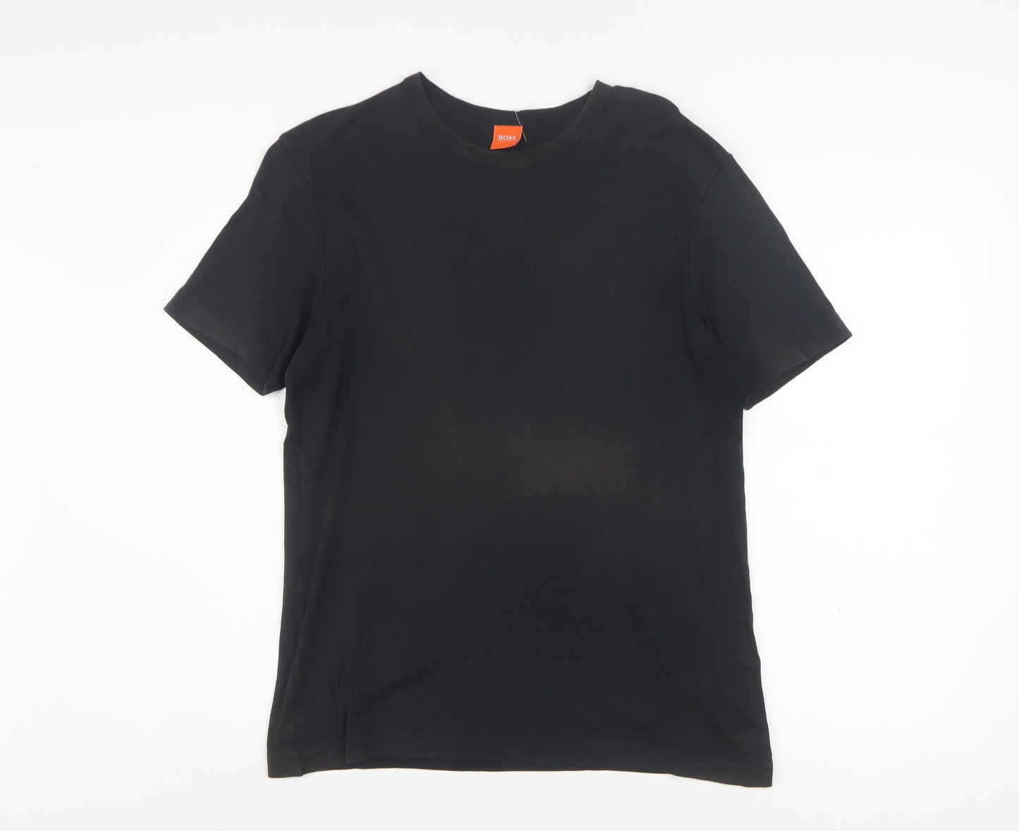Hugo Boss Men's Black Cotton Crew Neck Short Sleeve T-Shirt L