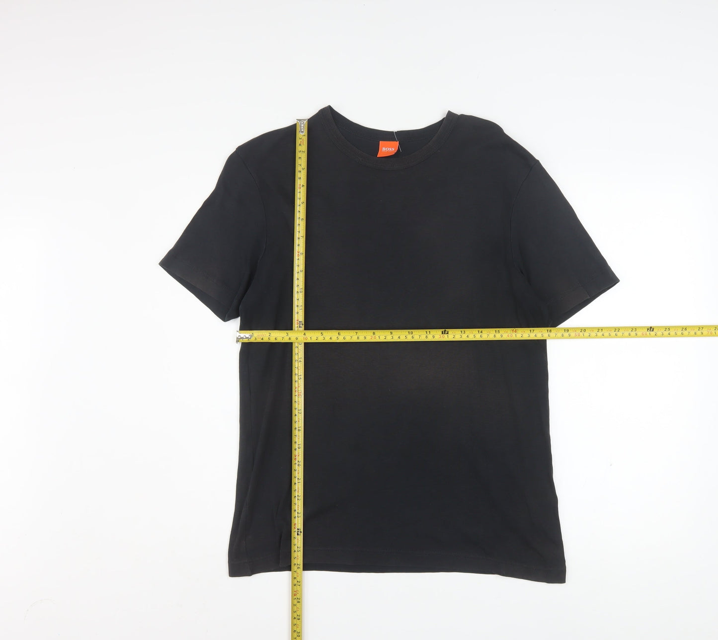 Hugo Boss Men's Black Cotton Crew Neck Short Sleeve T-Shirt L