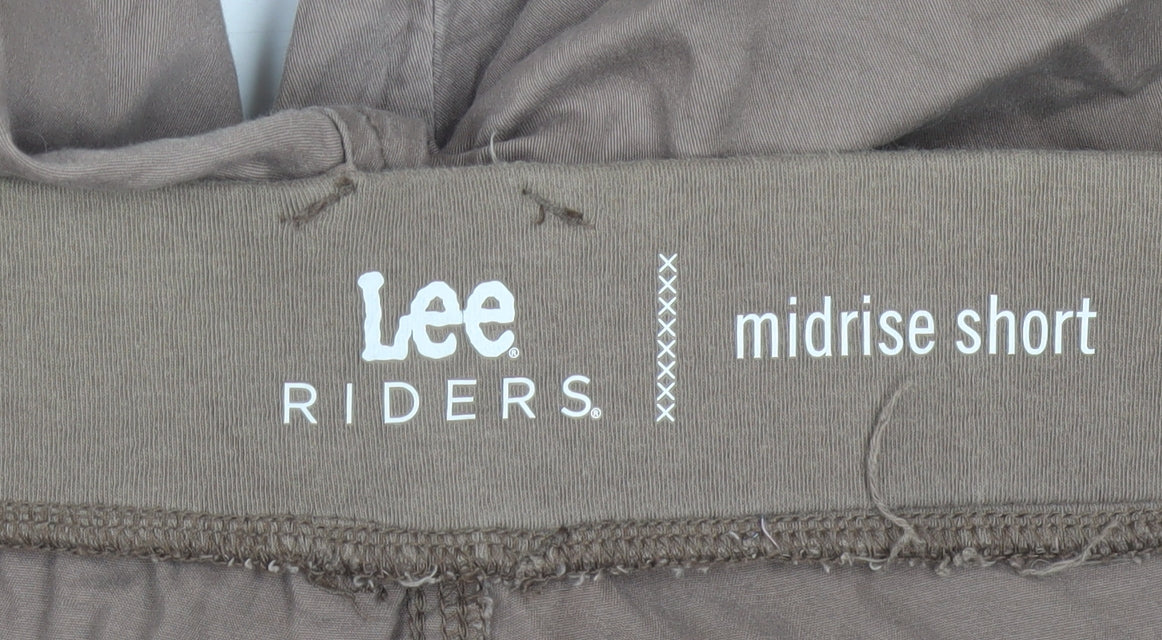 Lee Riders Men Brown Midrise Cargo Shorts Size M 37in Cotton Stretch