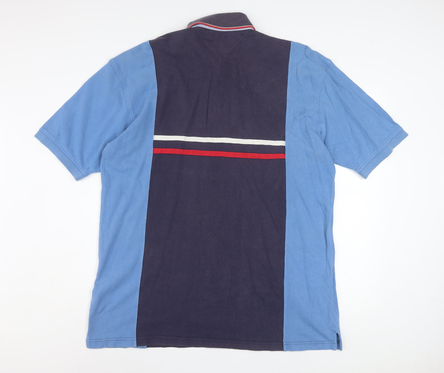 Tommy Hilfiger Men's Blue XL Colourblock Polo Shirt