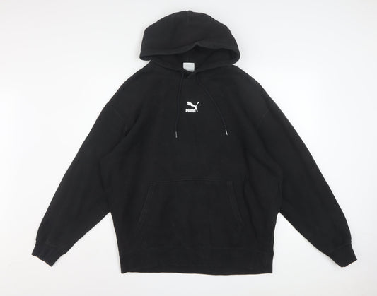 Puma Men's Black Pullover Hoodie L Fleece Regular Fit Athletic