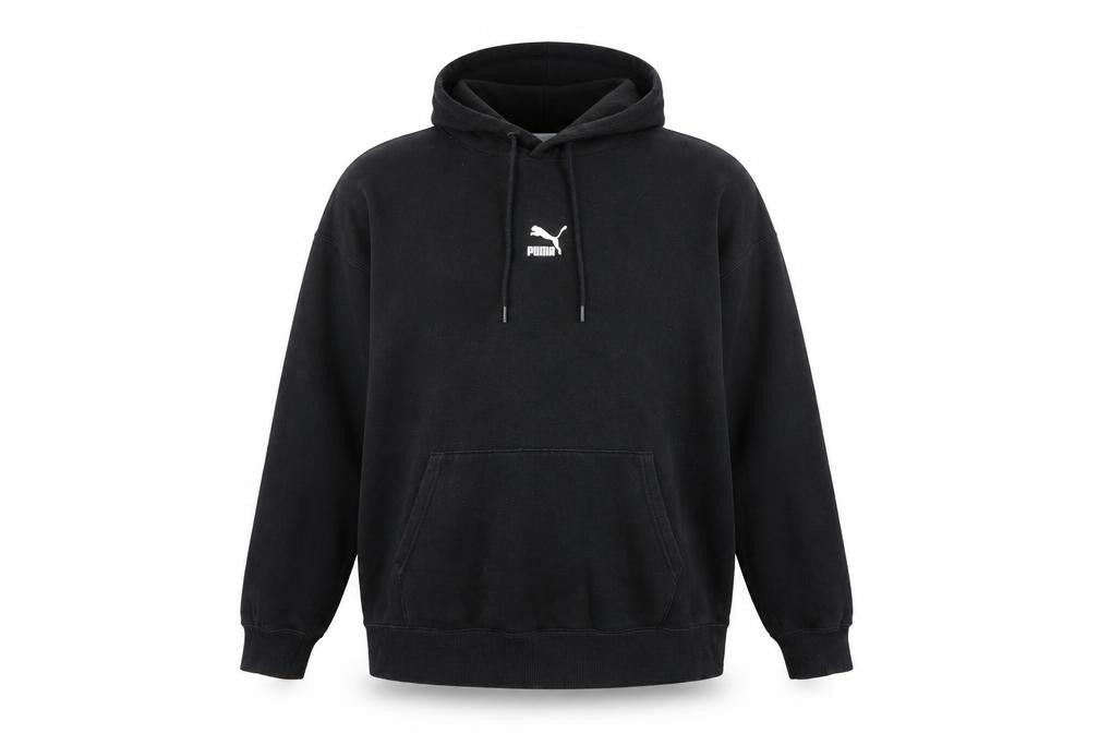 Puma Men's Black Pullover Hoodie L Fleece Regular Fit Athletic