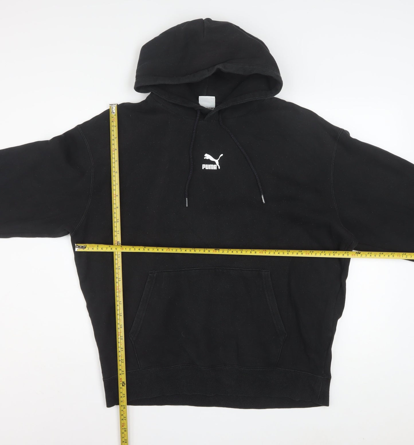 Puma Men's Black Pullover Hoodie L Fleece Regular Fit Athletic