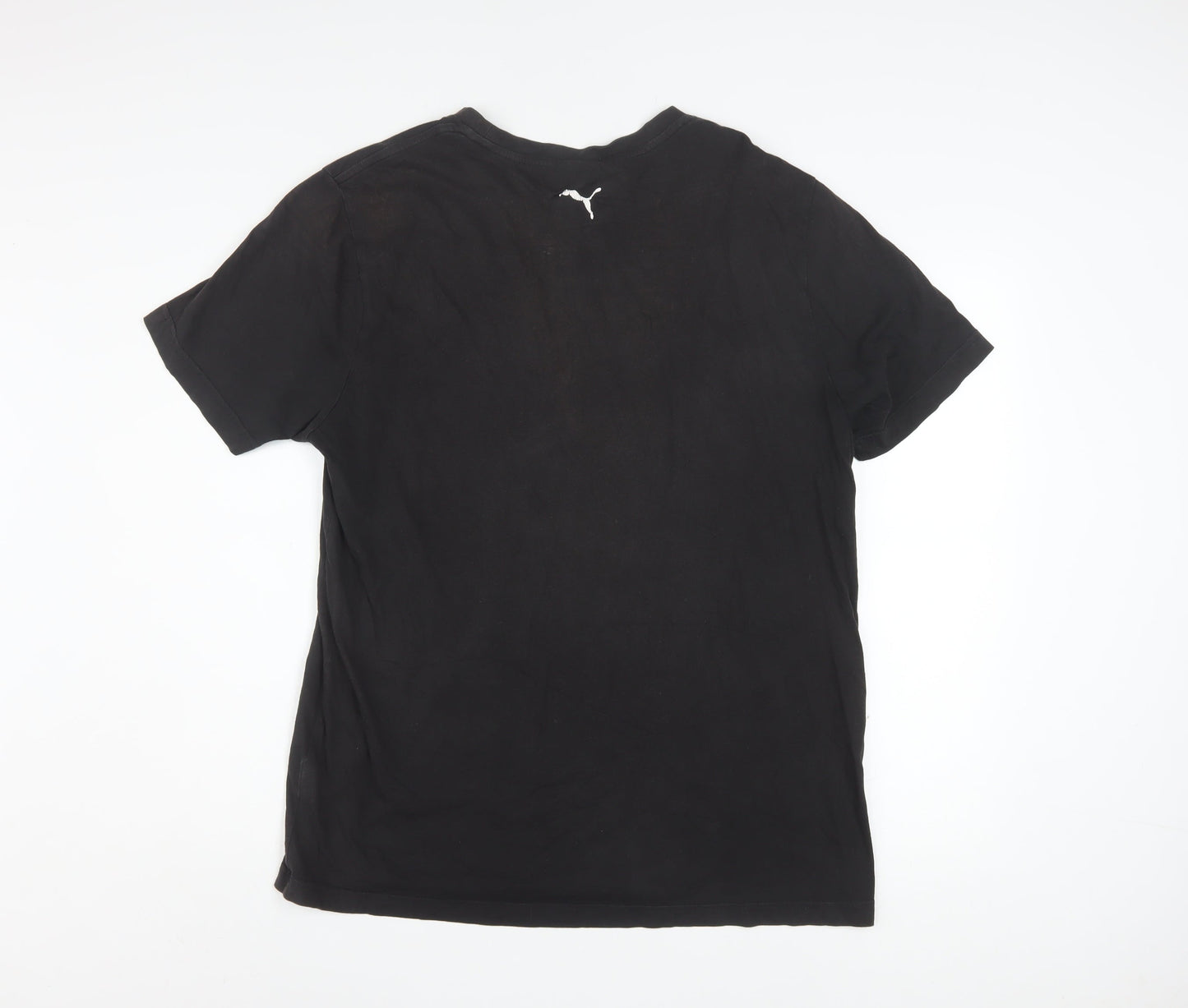 Puma Men's Black Graphic Logo T-Shirt Size L Short Sleeve Sports Style