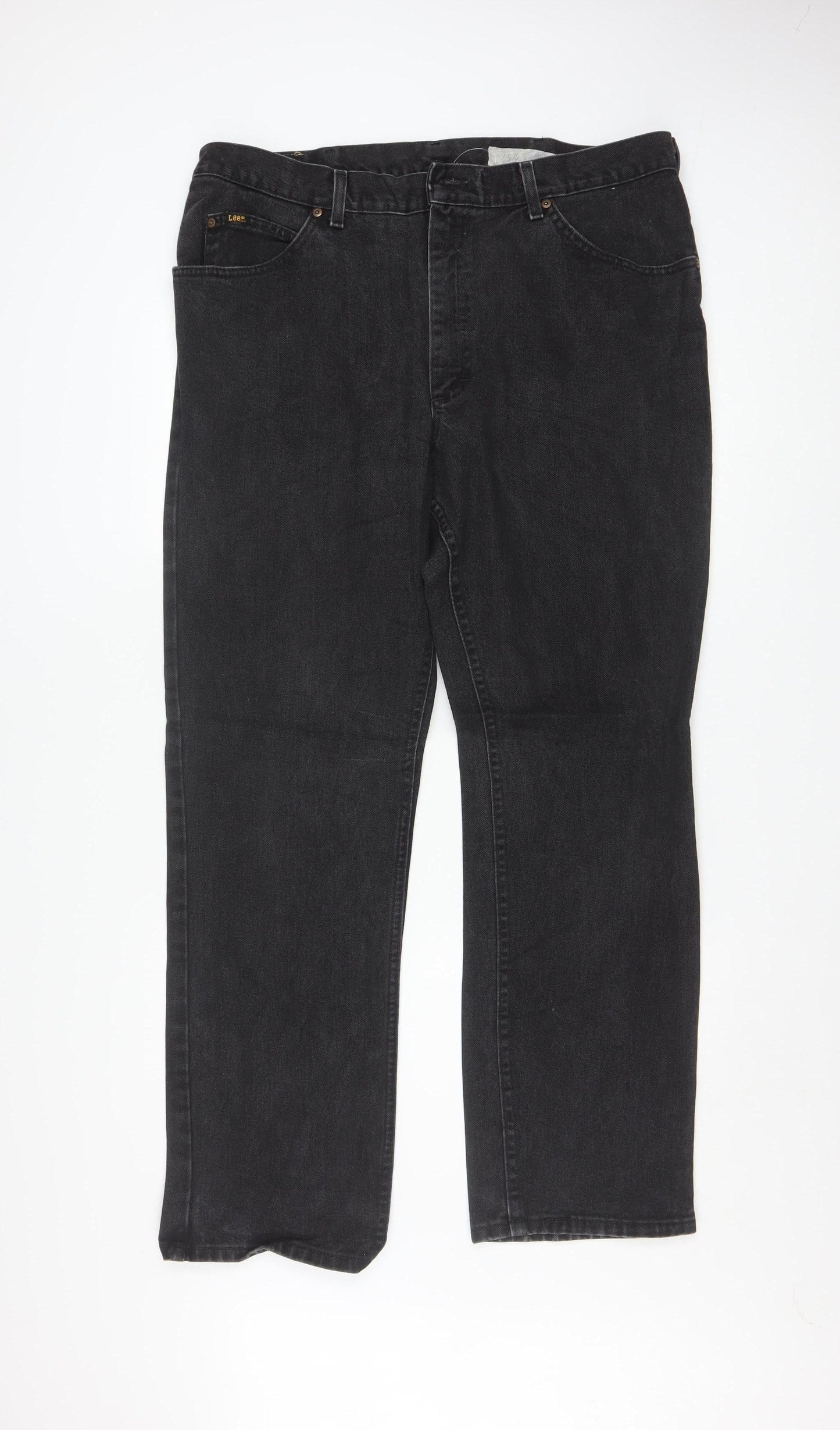 Lee Men's Black Straight Leg Denim Jeans 40x32 Regular Fit