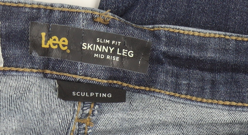 Lee Women's Blue Mid Rise Skinny Slim Fit Sculpting Jeans Size 18