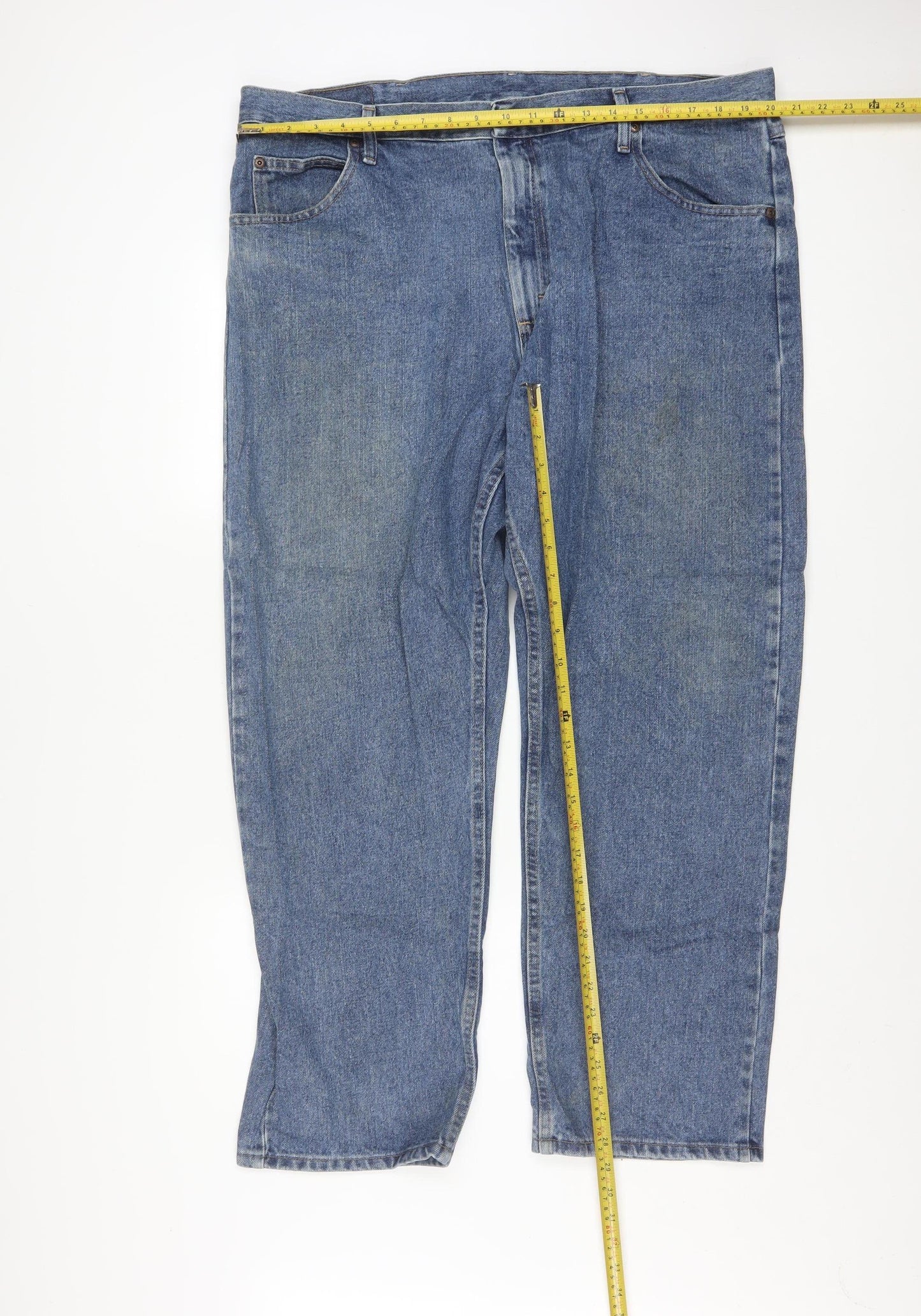 Wrangler Men's Blue 40x30 Straight Regular Denim Jeans