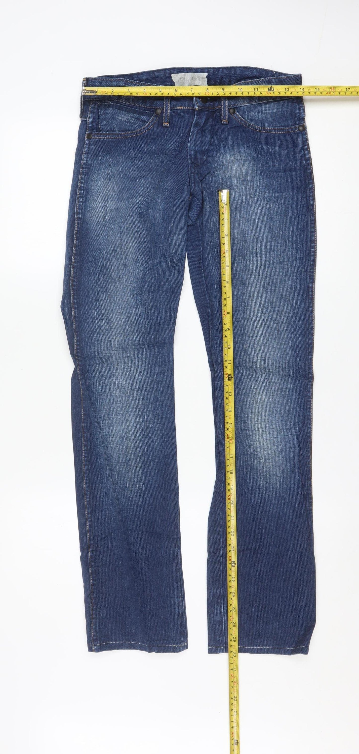 Wrangler Womens Blue Straight Jeans Size 26 Regular Fit
