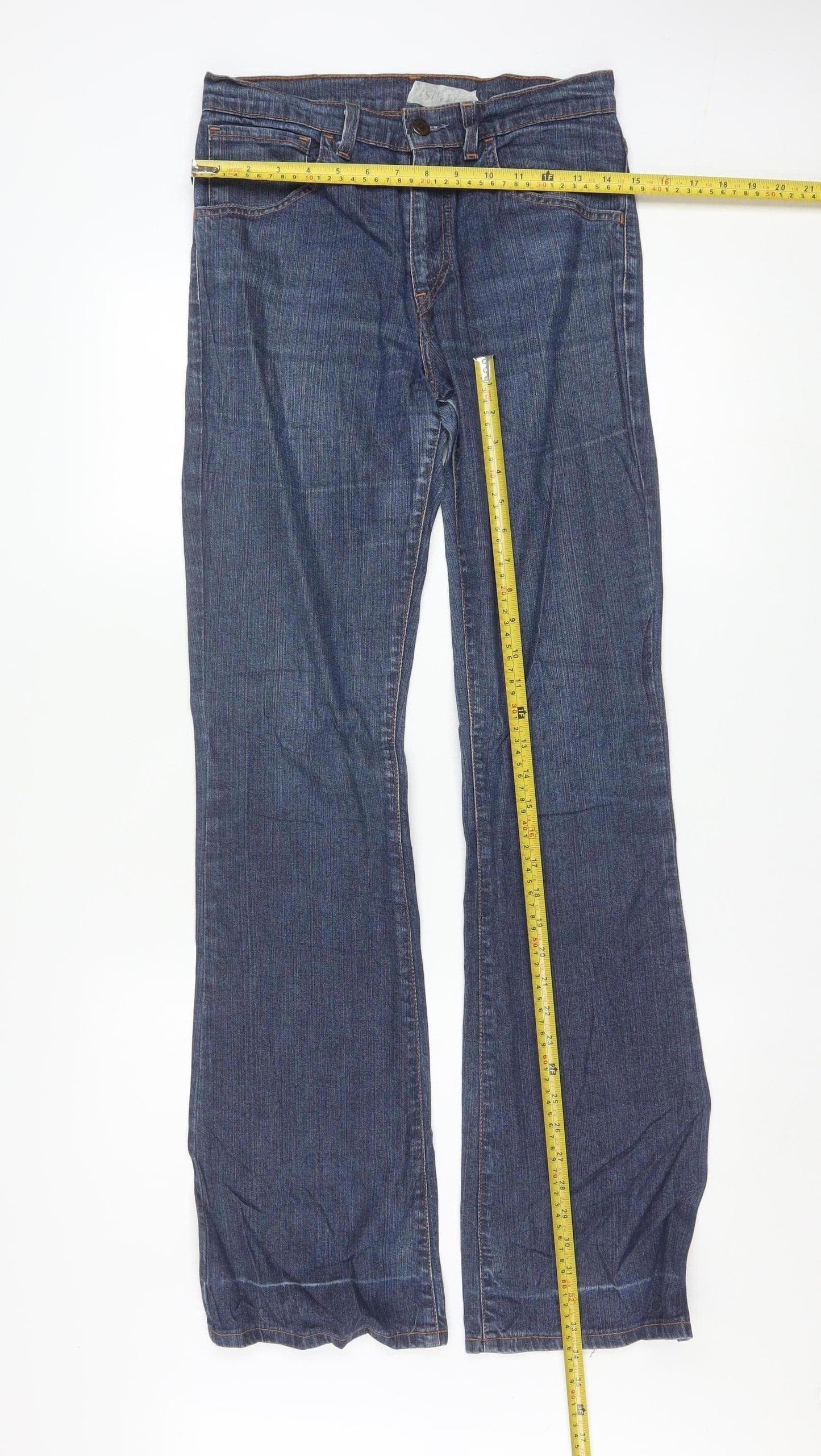 Levi's Women's Blue Bootcut Jeans Size 12 Regular Mid Rise Denim
