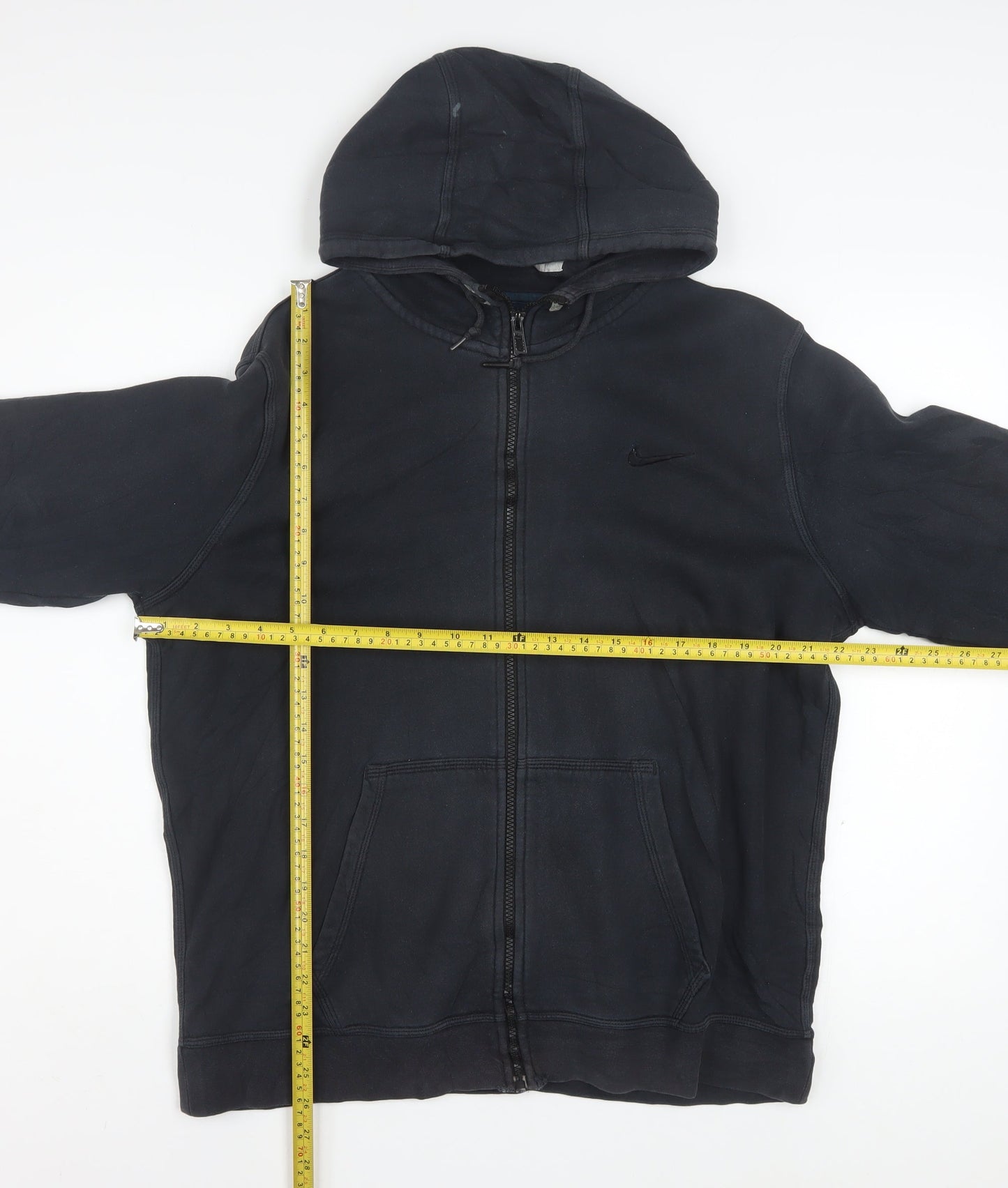 Nike Men's Black Full Zip Hoodie Size L Fleece Cotton Blend