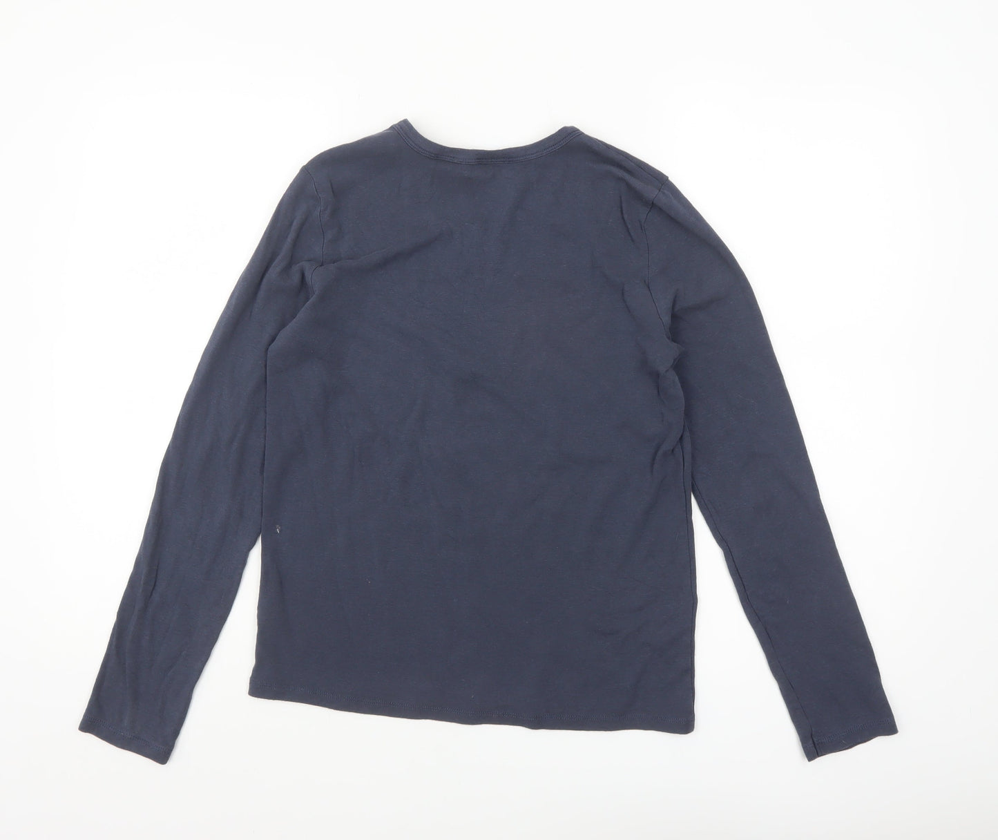Jones New York Women Blue Long Sleeve Cotton Modal T-Shirt L