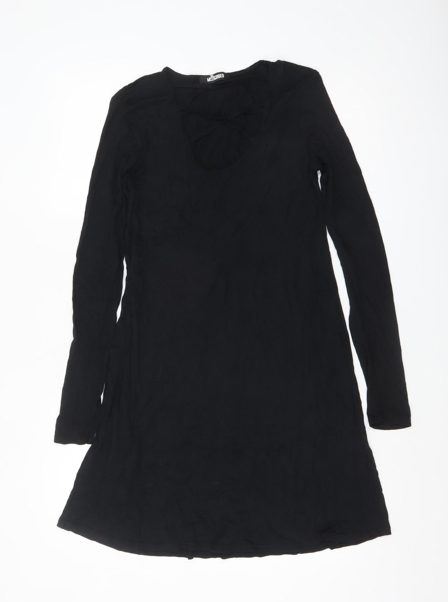 Missguided Women’s Black Long Sleeve A-Line Mini Dress Size 8