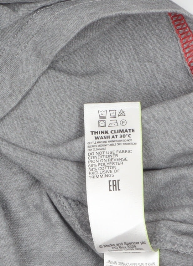 Marks and Spencer Mens Grey Sports Graphic T-Shirt Size S Regular Fit