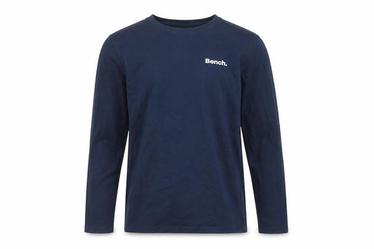Bench Mens Blue Long Sleeve Cotton Crew Neck Top Size S