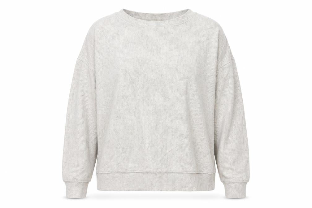 Pull&Bear Women’s Beige Relaxed Fit Long Sleeve Jersey Top Size 12