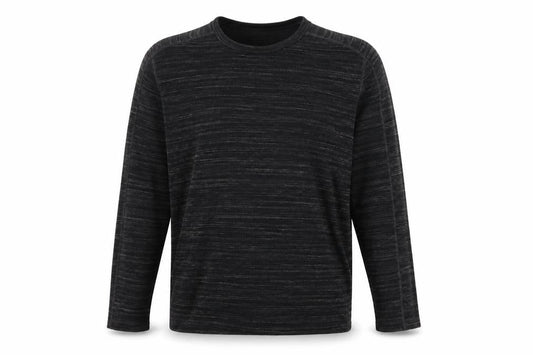 AllSaints Men’s Black Long Sleeve Cotton Blend Crew Neck Top Medium
