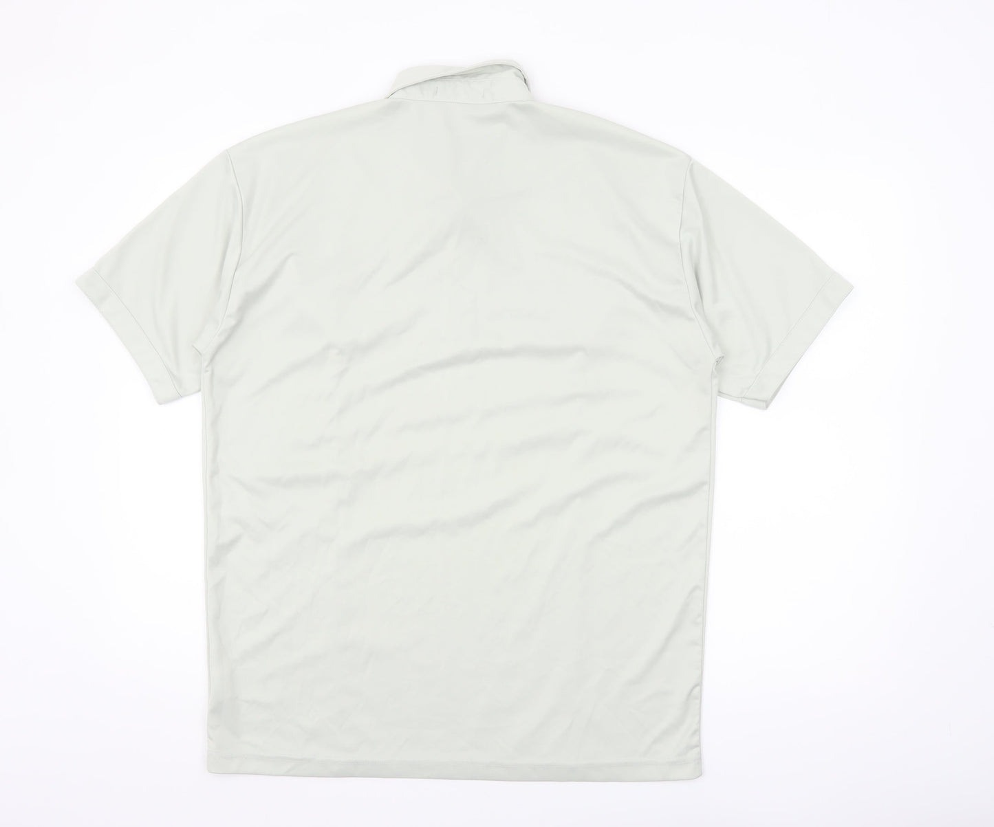 Whispering Smith Men's Light Grey Polyester Short Sleeve Polo Shirt Size L
