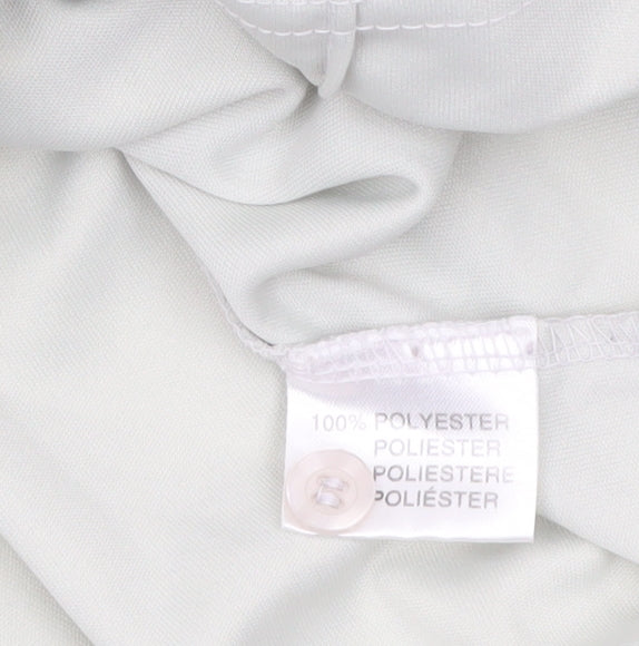 Whispering Smith Men's Light Grey Polyester Short Sleeve Polo Shirt Size L