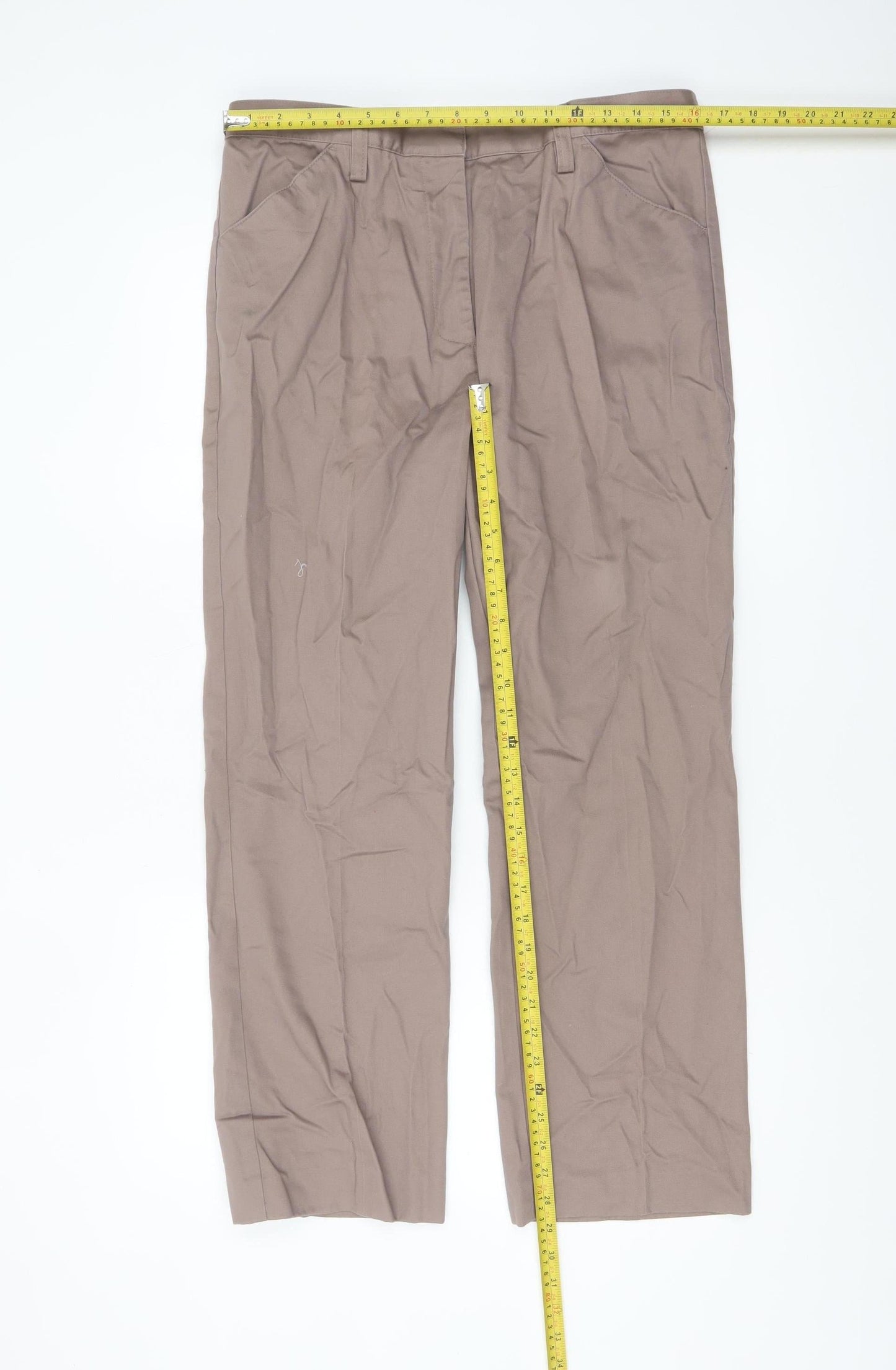 Casual Club Women's Brown Chino Trousers Size 14 Regular