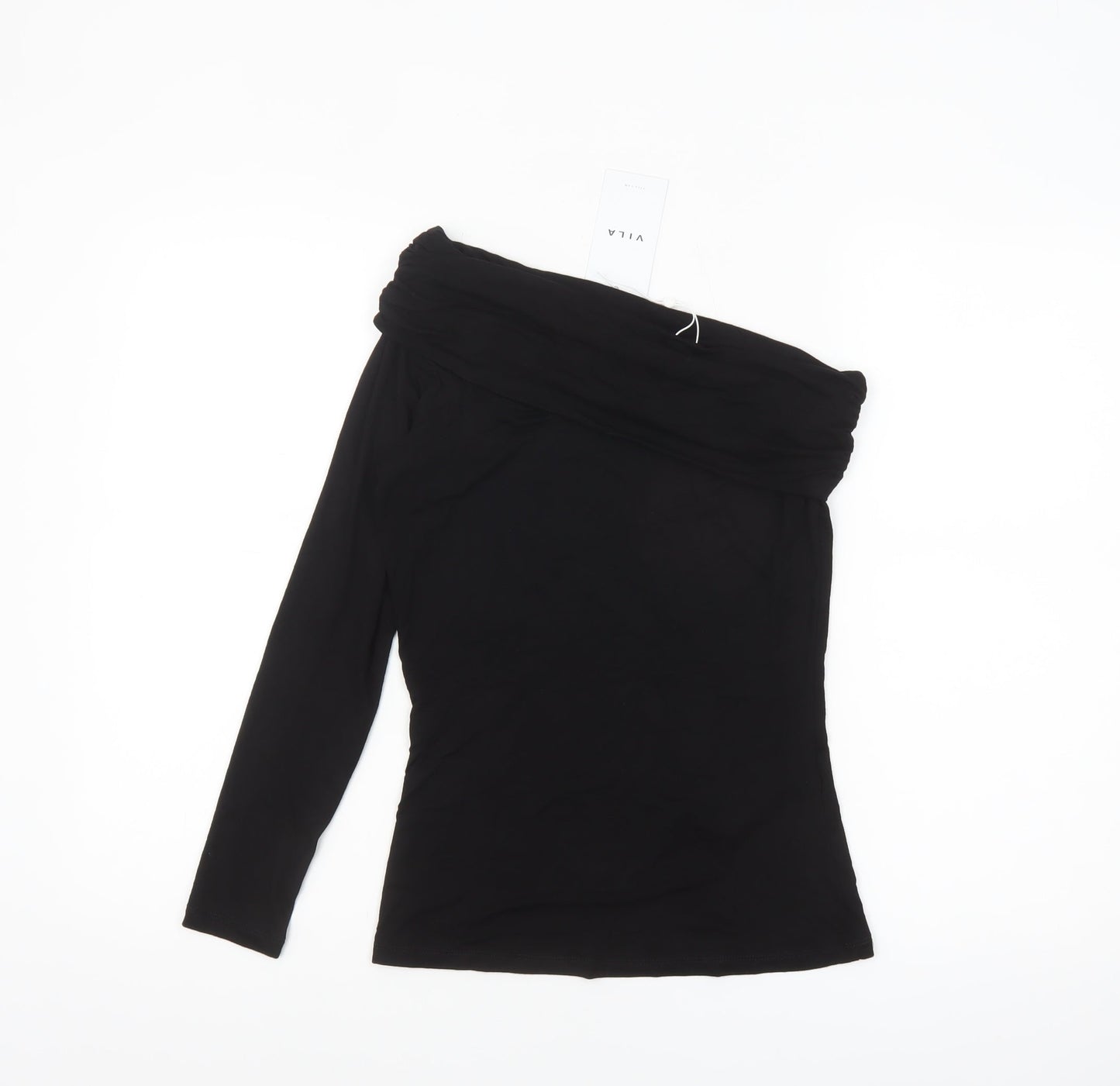 Vila Women's Black Off Shoulder Long Sleeve Top Size 8