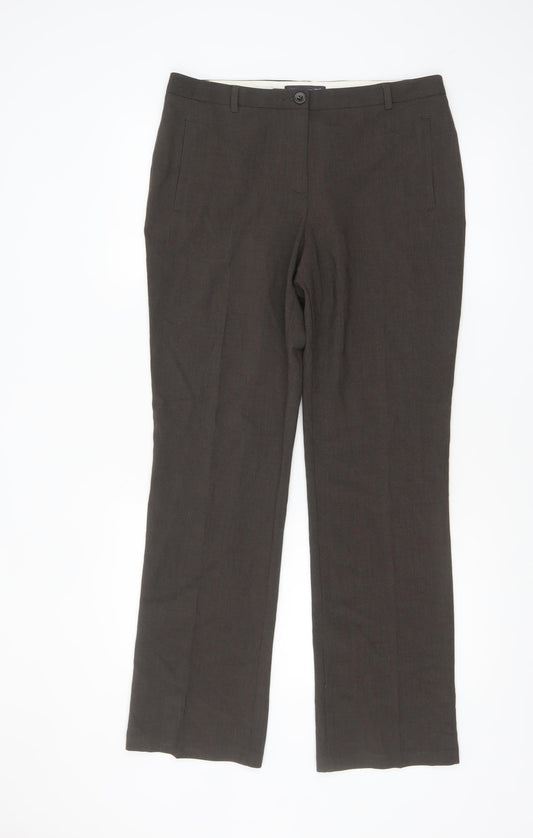 Marks and Spencer Women's Brown Straight Dress Trousers Size 12