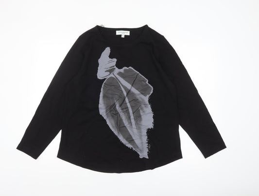 Carolyn Donnelly The Edit Womens Black Long Sleeve Cotton T-Shirt Size L