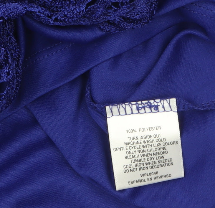 JM Collection Women's Blue Lace 3/4 Sleeve Tunic Blouse Size 22