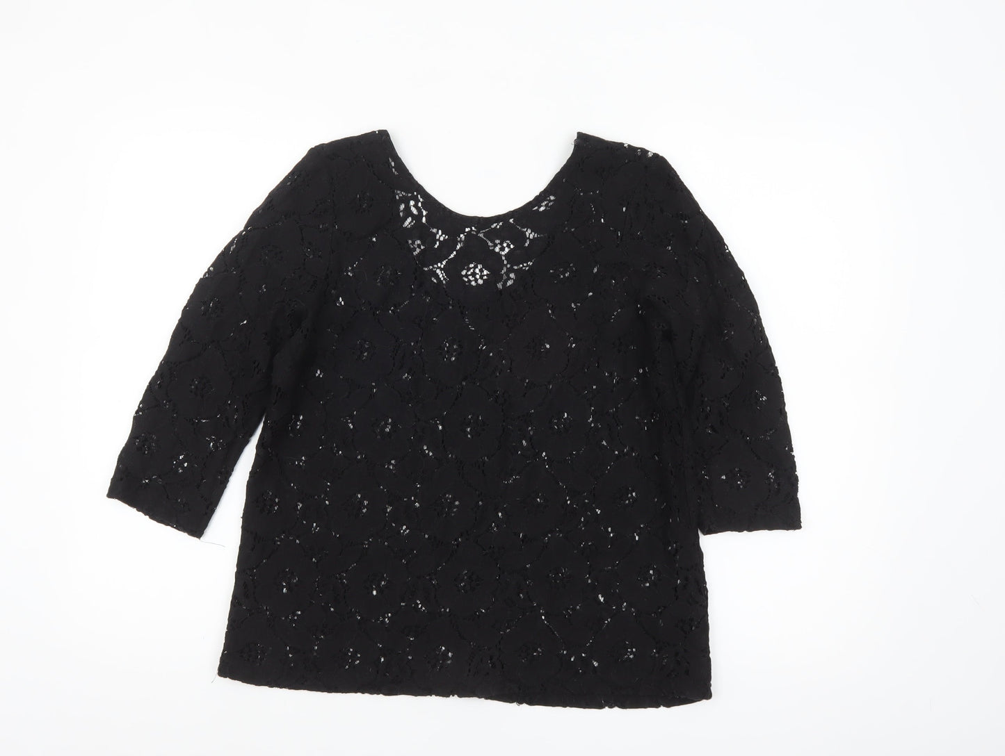 H&M Women’s Black Lace 3/4 Sleeve Blouse Size S