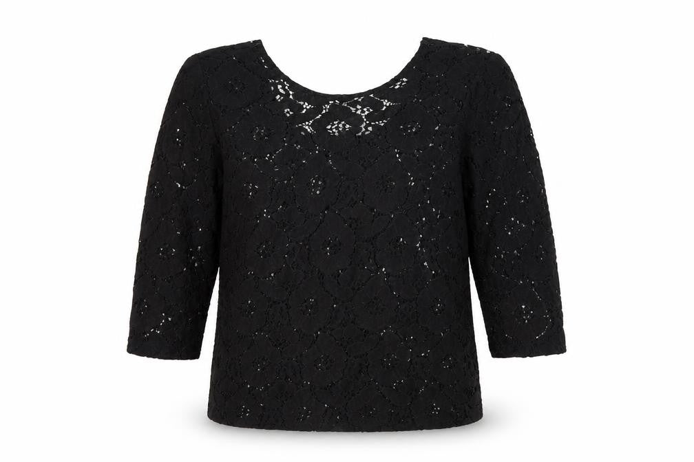 H&M Women’s Black Lace 3/4 Sleeve Blouse Size S