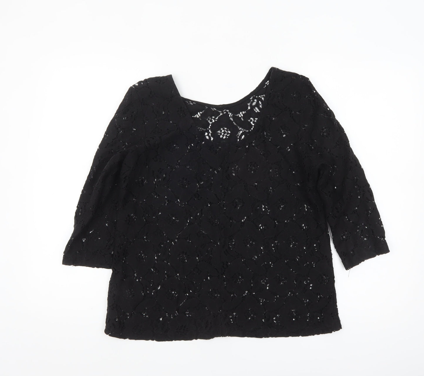 H&M Women’s Black Lace 3/4 Sleeve Blouse Size S