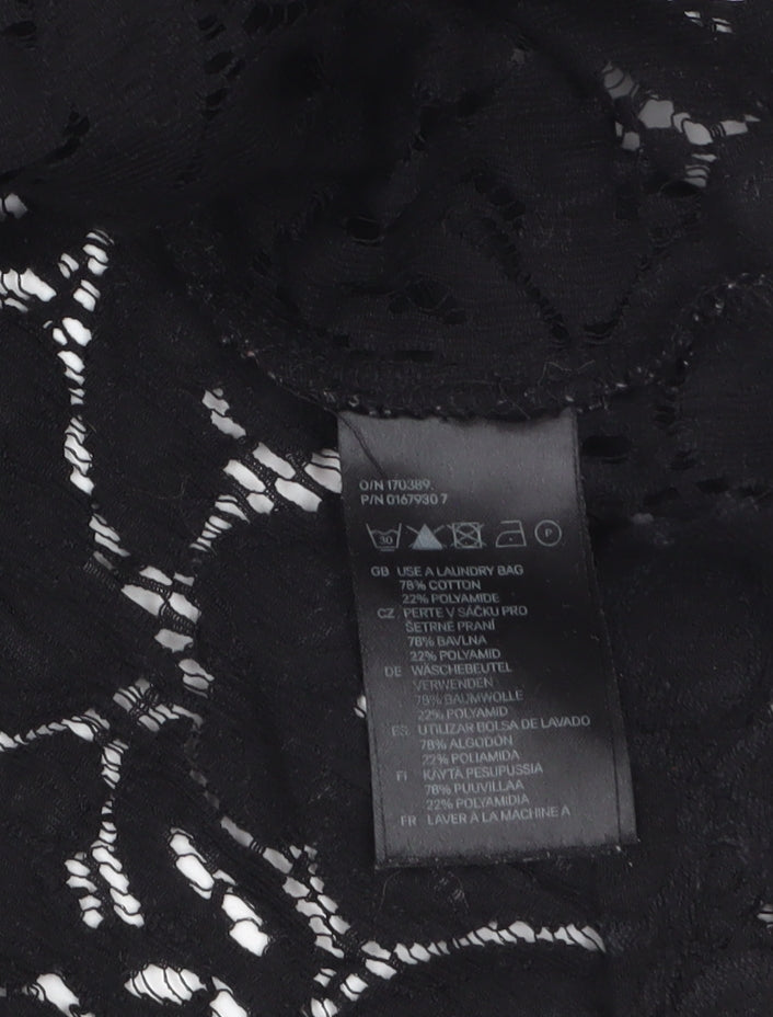 H&M Women’s Black Lace 3/4 Sleeve Blouse Size S