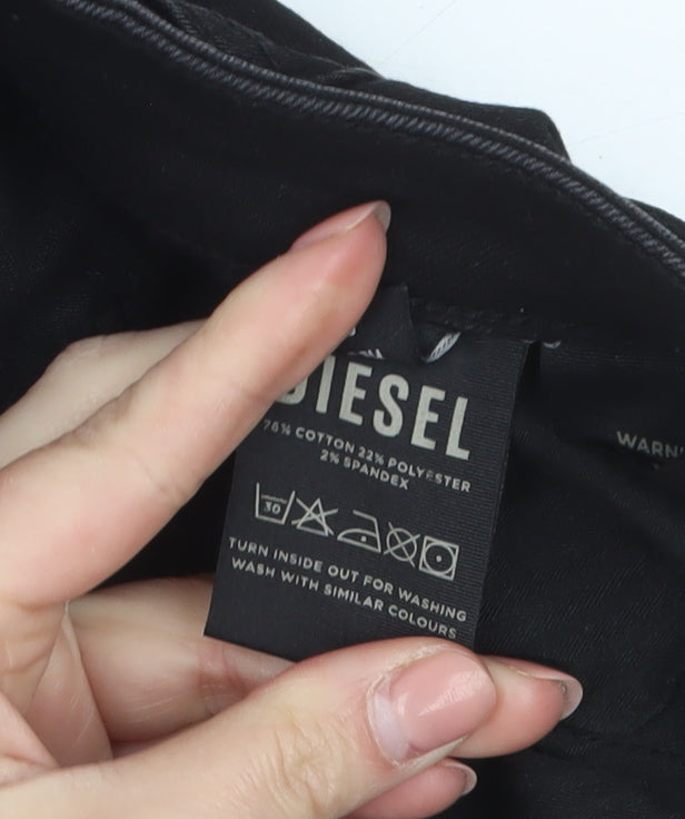Diesel Womens Black Skinny Jeans Size 14 Regular Stretch Denim