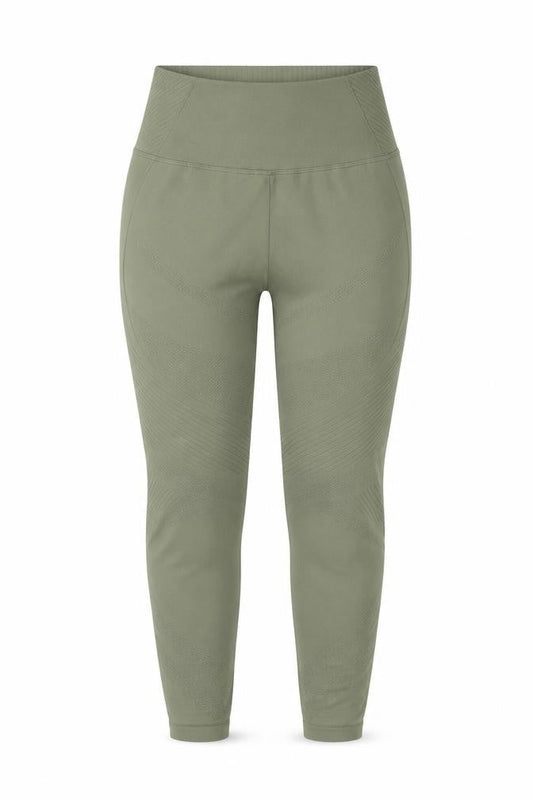 Powercut Women Khaki Seamless Leggings Size 10-12 Stretch Fit Activewear