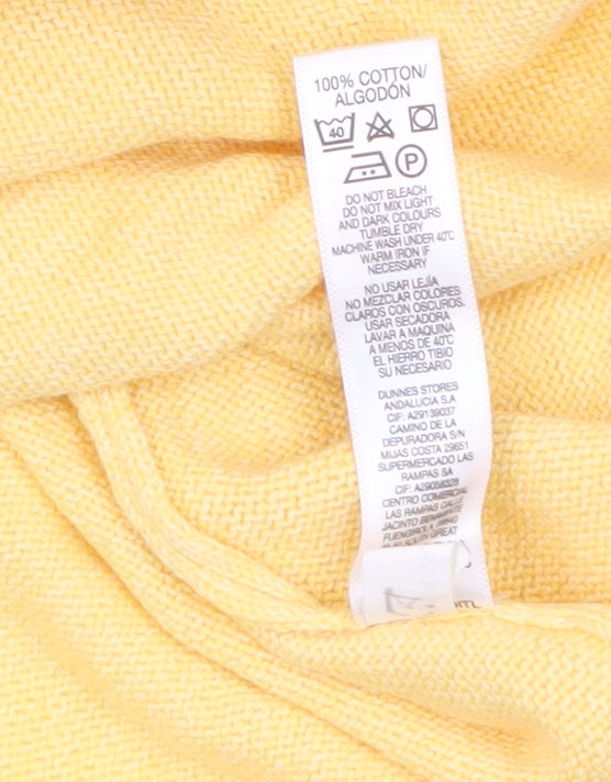 Dunnes Men's Yellow Cotton Crew Neck Pullover Jumper XL