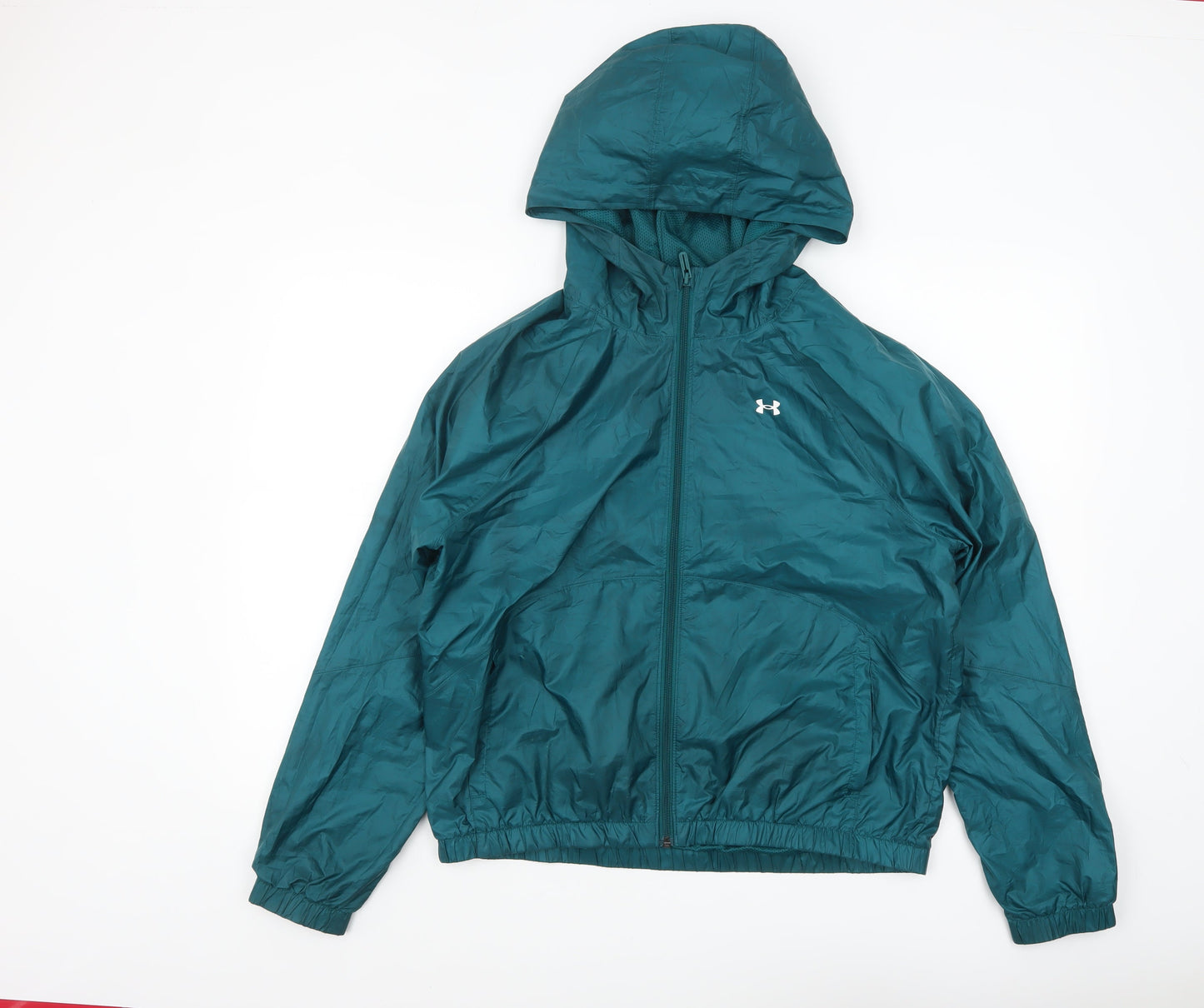 Under Armour Women's Green S Hooded Lightweight Windbreaker Jacket