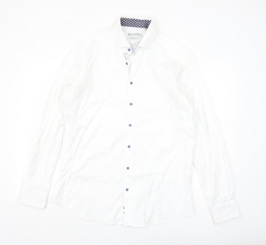 Giordano Men’s White Cotton Modern Fit Dress Shirt L 42