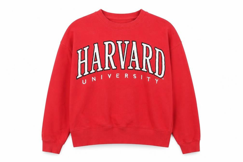 Harvard Red Cotton Crew Neck Women's Sweatshirt Size 12