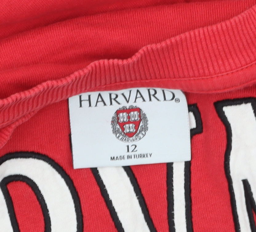 Harvard Red Cotton Crew Neck Women's Sweatshirt Size 12